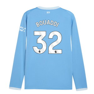2026-2027 Man City Home Long Sleeve Shirt (Bouaddi 32)