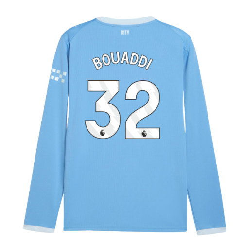2026-2027 Man City Home Long Sleeve Shirt (Bouaddi 32)