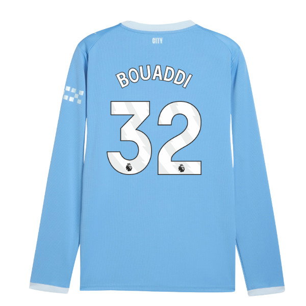2026-2027 Man City Home Long Sleeve Shirt (Bouaddi 32)