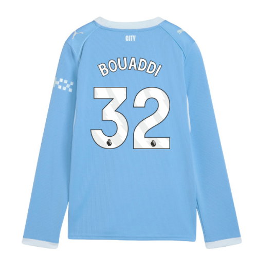 2026-2027 Man City Home Long Sleeve Shirt (Kids) (Bouaddi 32)