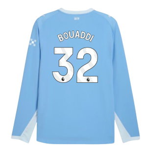 2026-2027 Man City Authentic Long Sleeve Home Shirt (Bouaddi 32)
