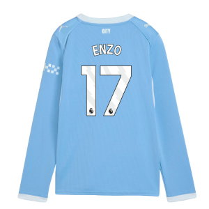 2026-2027 Man City Home Long Sleeve Shirt (Kids) (Enzo 17)