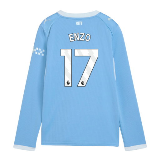 2026-2027 Man City Home Long Sleeve Shirt (Kids) (Enzo 17)