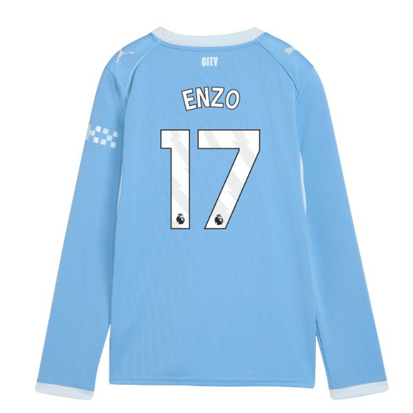 2026-2027 Man City Home Long Sleeve Shirt (Kids) (Enzo 17)