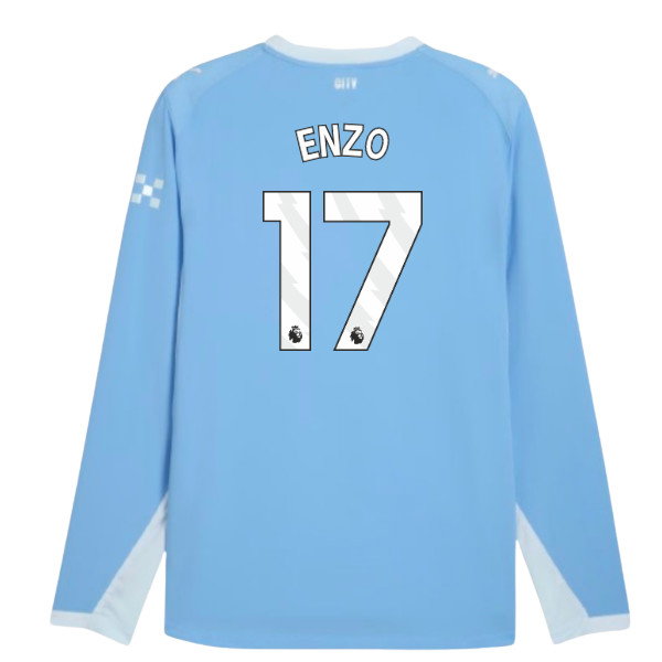 2026-2027 Man City Authentic Long Sleeve Home Shirt (Enzo 17)