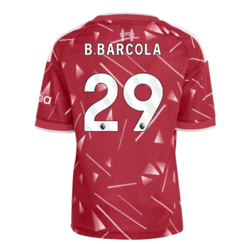 2026-2027 Liverpool Authentic Long Sleeve Home Shirt (B.Barcola 29)