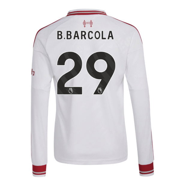 2026-2027 Liverpool Authentic Long Sleeve Away Shirt (B.Barcola 29)