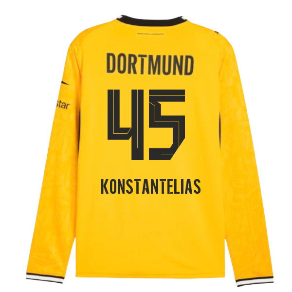 2026-2027 Borussia Dortmund Long Sleeve Home Shirt (Konstantelias 45)