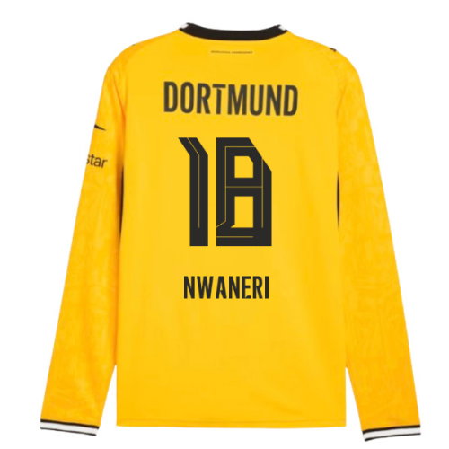 2026-2027 Borussia Dortmund Long Sleeve Home Shirt (Nwaneri 18)