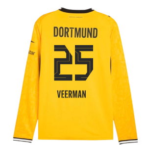 2026-2027 Borussia Dortmund Long Sleeve Home Shirt (Veerman 25)