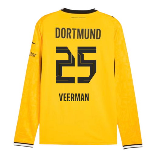 2026-2027 Borussia Dortmund Long Sleeve Home Shirt (Veerman 25)