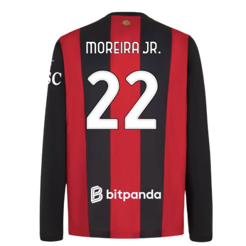 2026-2027 AC Milan Long Sleeve Home Shirt (Moreira Jr. 22) 2026-2027 AC Milan Long Sleeve Home Shirt (Moreira Jr. 22)