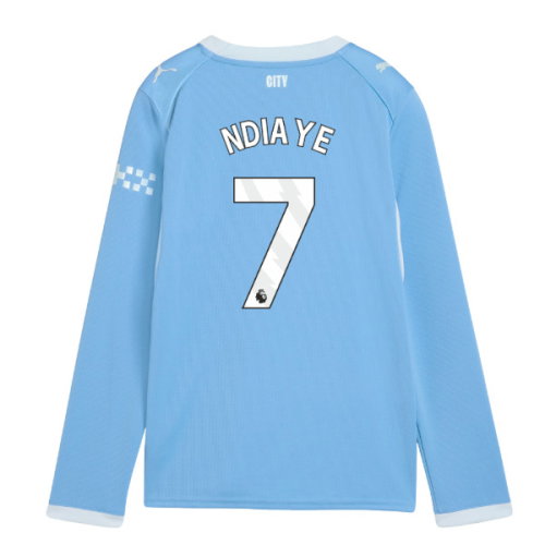 2026-2027 Man City Home Long Sleeve Shirt (Kids) (Ndiaye 7)