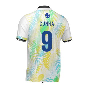 Brazil DNA White Concept Football Jersey (Wolvate) Adult Short Sleeve (Cunha 9)