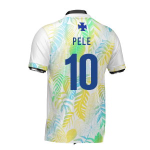 Brazil DNA White Concept Football Jersey (Wolvate) Adult Short Sleeve (Pele 10)