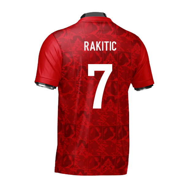 Croatia DNA Red Concept Football Jersey (Wolvate) Adult Short Sleeve (Rakitic 7)