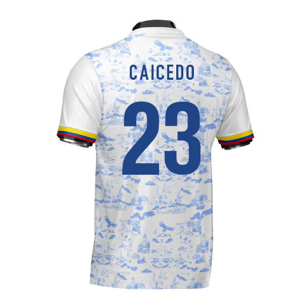Ecuador DNA White Concept Football Jersey (Wolvate) Adult Short Sleeve (Caicedo 23)