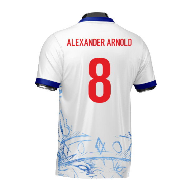 England Heritage Football Jersey White/Blue (Wolvate) Adult Short Sleeve (Alexander Arnold 8)