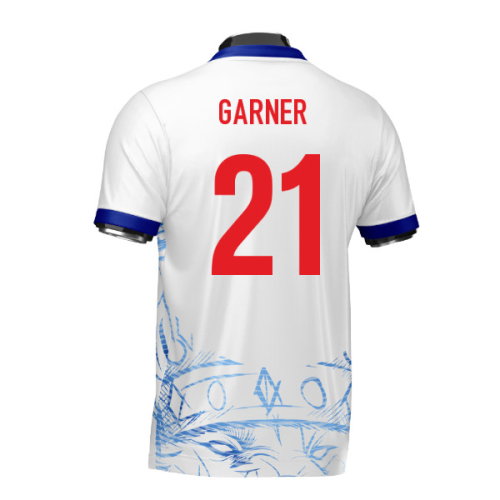 England Heritage Football Jersey White/Blue (Wolvate) Adult Short Sleeve (Garner 21)