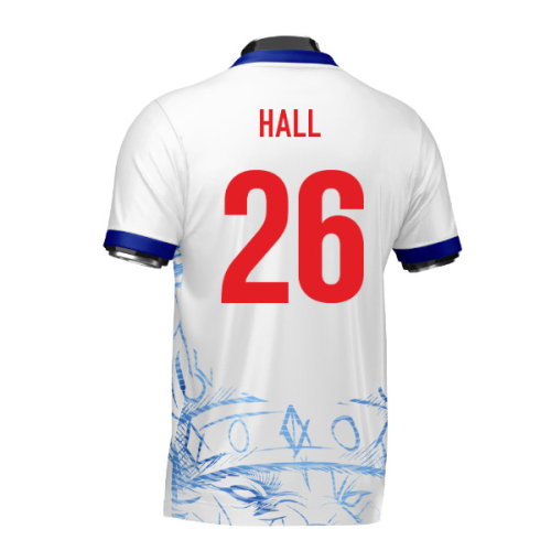 England Heritage Football Jersey White/Blue (Wolvate) Adult Short Sleeve (Hall 26)