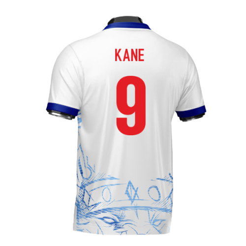 England Heritage Football Jersey White/Blue (Wolvate) Adult Short Sleeve (Kane 9)