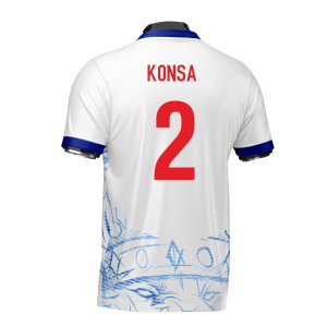 England Heritage Football Jersey White/Blue (Wolvate) Adult Short Sleeve (Konsa 2)