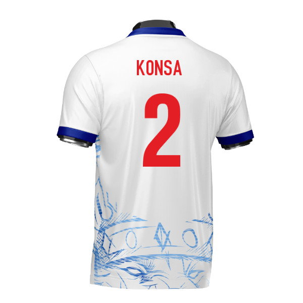 England Heritage Football Jersey White/Blue (Wolvate) Adult Short Sleeve (Konsa 2)
