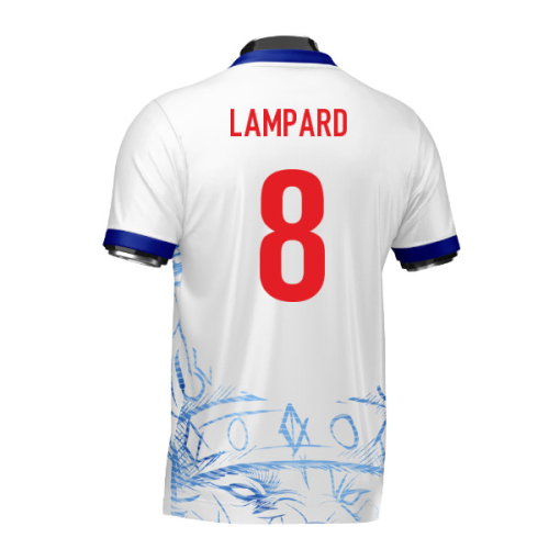 England Heritage Football Jersey White/Blue (Wolvate) Adult Short Sleeve (Lampard 8)