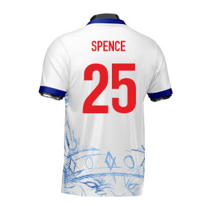 England Heritage Football Jersey White/Blue (Wolvate) Adult Short Sleeve (Spence 25)