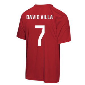 FIFA Spain 2026 World Cup Poly Tshirt (Red) (David Villa 7)