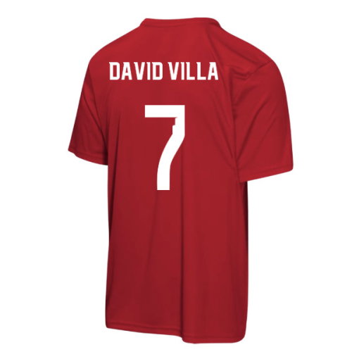 FIFA Spain 2026 World Cup Poly Tshirt (Red) (David Villa 7)