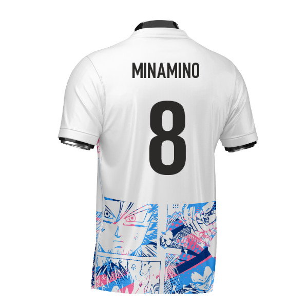 Japan Dragon Ball Z Heritage Football Jersey (Wolvate) Kids Short Sleeve (Minamino 8)