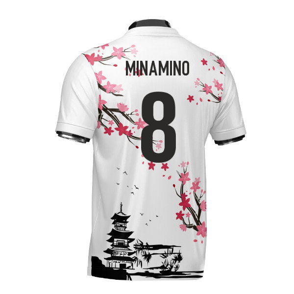 Japan Samurai Heritage Football Jersey (Wolvate) Kids Short Sleeve (Minamino 8)