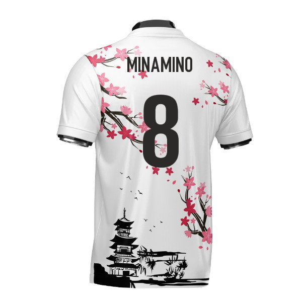 Japan Samurai Heritage Football Jersey (Wolvate) Kids Short Sleeve (Minamino 8)