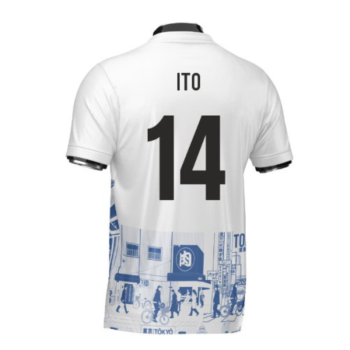 Japan Tokyo Heritage Football Jersey Blue (Wolvate) Adult Short Sleeve (Ito 14)