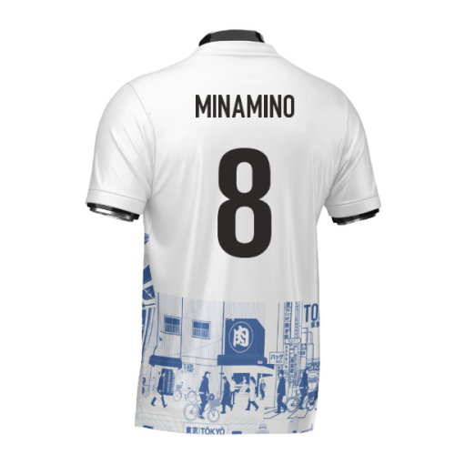 Japan Tokyo Heritage Football Jersey Blue (Wolvate) Adult Short Sleeve (Minamino 8)