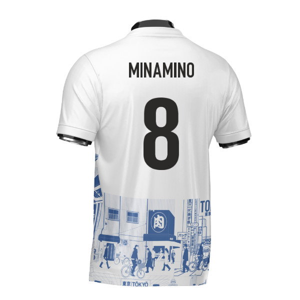 Japan Tokyo Heritage Football Jersey Blue (Wolvate) Adult Short Sleeve (Minamino 8)