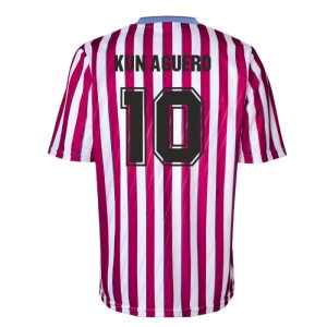 Manchester City 1988 Away Retro Football Shirt (KUN AGUERO 10)