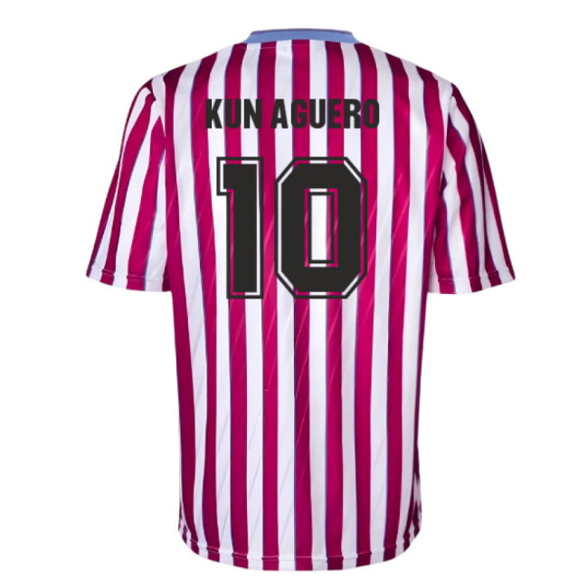 Manchester City 1988 Away Retro Football Shirt (KUN AGUERO 10)