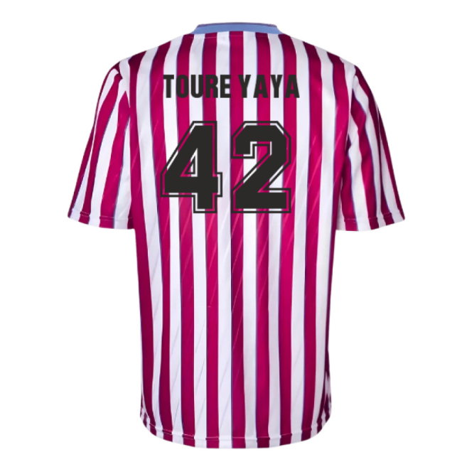 Manchester City 1988 Away Retro Football Shirt (TOURE YAYA 42)