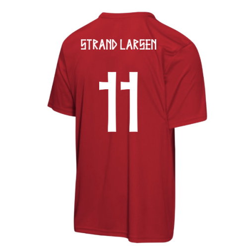 Norway FIFA World Cup 2026 T-Shirt (Red) - Kids (Strand Larsen 11)