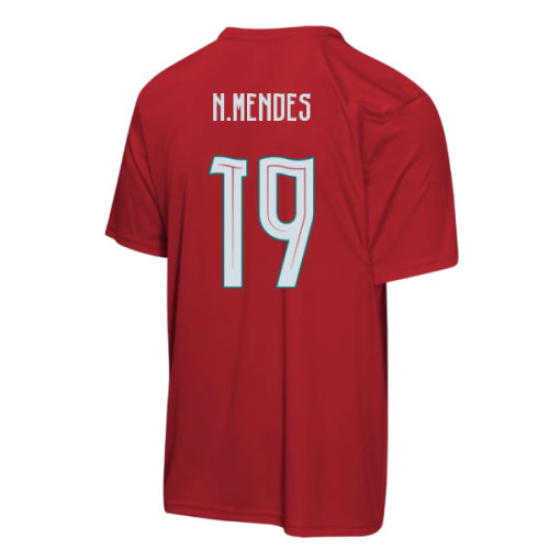 Portugal FIFA World Cup 2026 T-Shirt (Red) - Kids (N.Mendes 19)