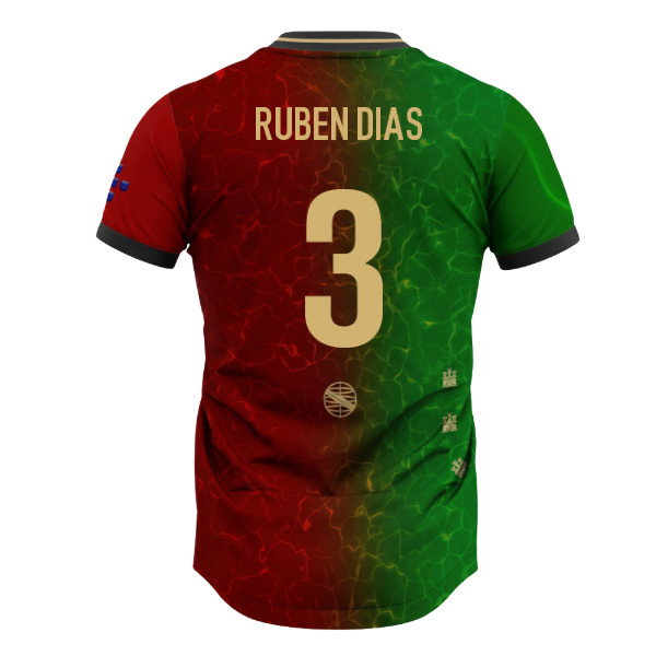 Portugal Lusitanos Home Supporter Jersey Adult Short Sleeve (Ruben Dias 3)