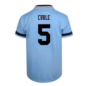 Score Draw Manchester City 1994 Retro Football Shirt (Curle 5)