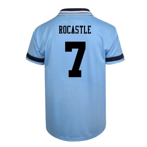 Score Draw Manchester City 1994 Retro Football Shirt (Rocastle 7)