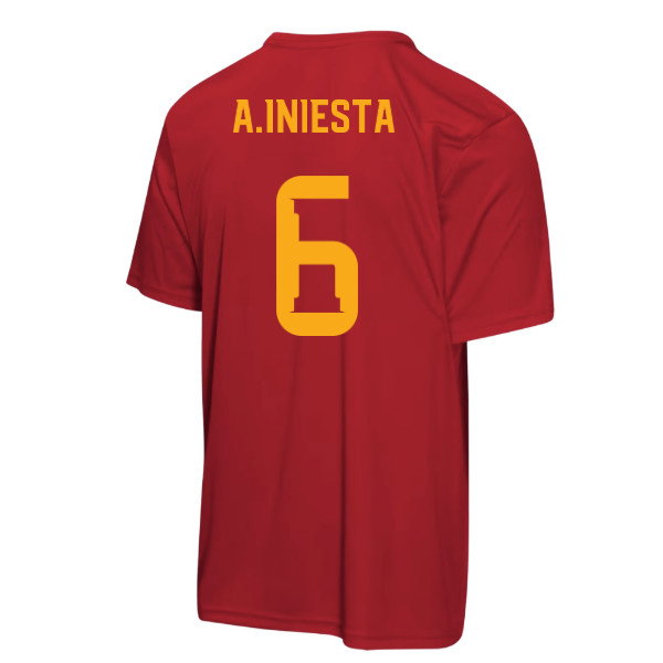 Spain FIFA World Cup 2026™ T-Shirt (Red) - Kids (A.Iniesta 6)