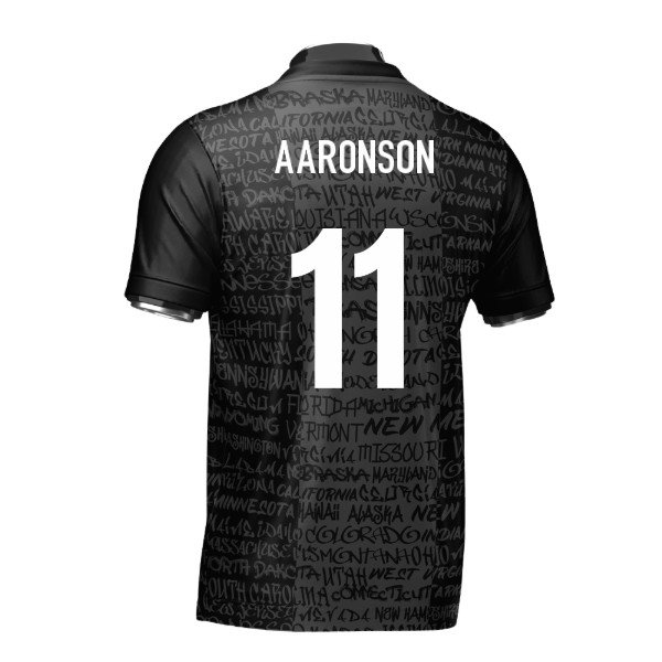 USA Heritage Football Jersey Black (Wolvate) Adult Short Sleeve (Aaronson 11)