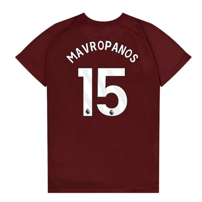 West Ham United Poly T-Shirt (Claret/Blue) - Kids (Mavropanos 15)