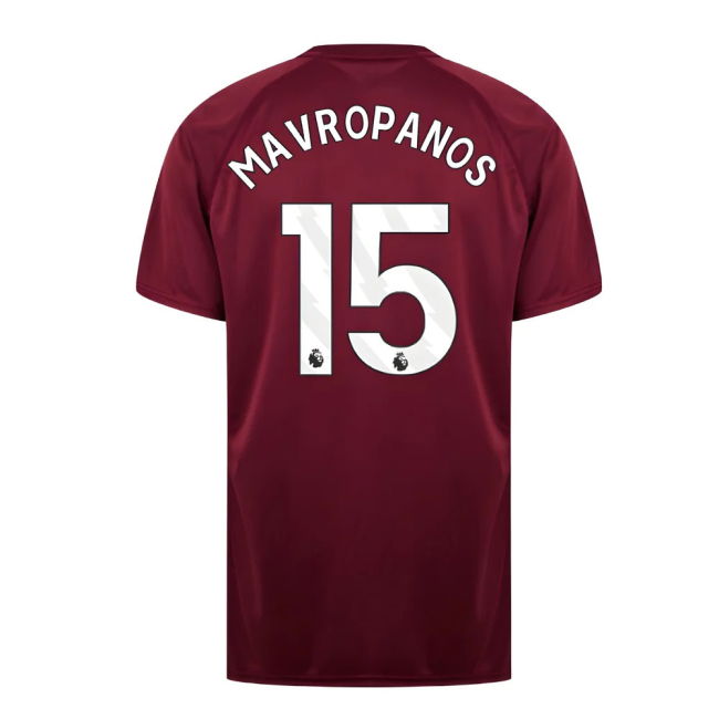 West Ham United Poly T-Shirt (Claret/Blue) (Mavropanos 15)