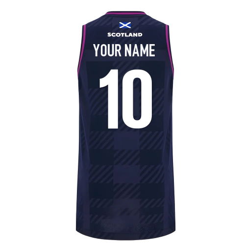 2025-2026 Scotland Rugby Basketball Singlet (Navy) (Your Name)